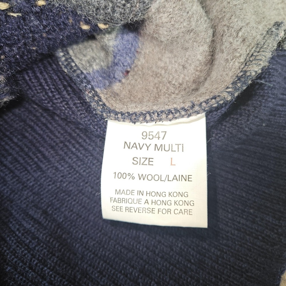 VTG Woolrich Sweater Vest Women L Navy Wool Patchwork 90s Cabincore Grandmacore - Picture 9 of 13